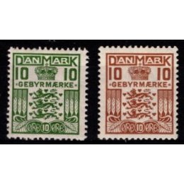 1926 - Danmark - Gebyrmærke AFA 2-3 - Frimærke - Postfrisk.